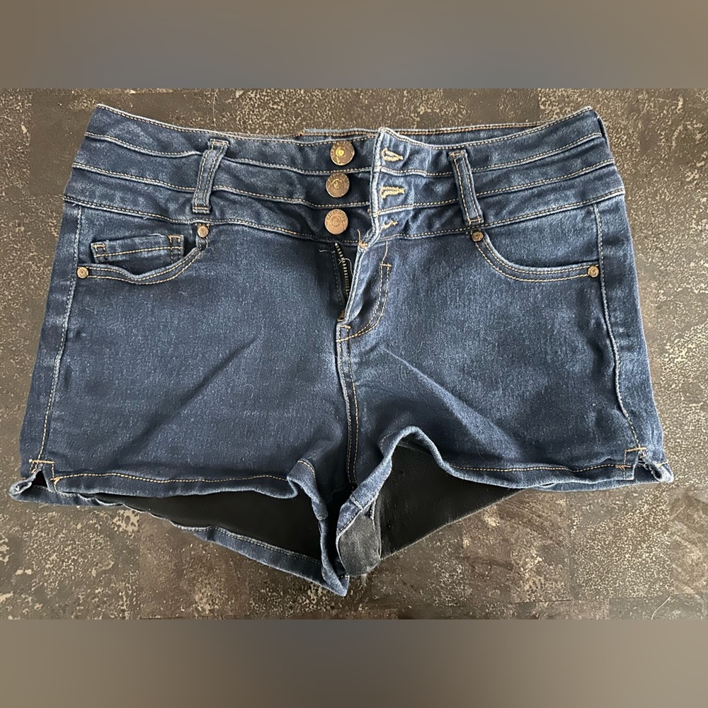 Blue Spice brand dark blue jean shorts